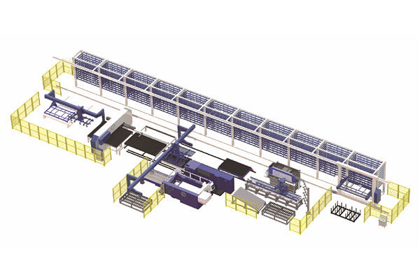 激光復(fù)合沖折彎自動(dòng)化生產(chǎn)線